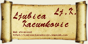 Ljubica Kačunković vizit kartica